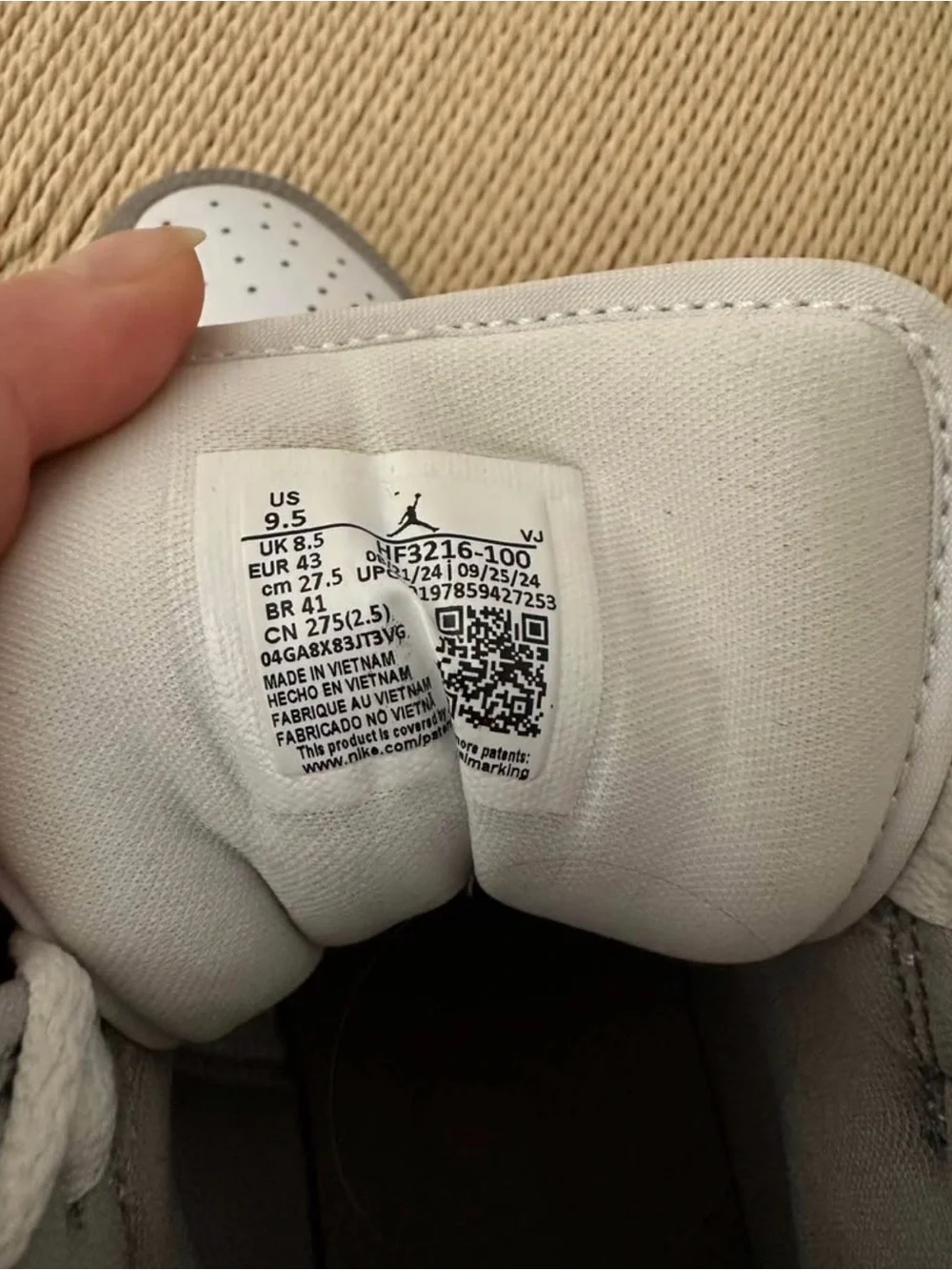 Jordan Mid-Top Sneakers in White and Gray